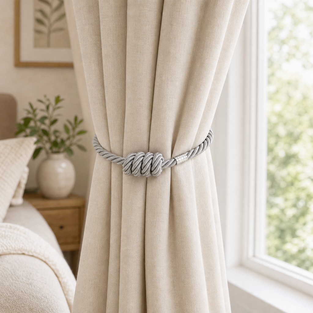 Cozy Haven Magnetic Curtain Tieback - 49 cm - Silver - 49 cm