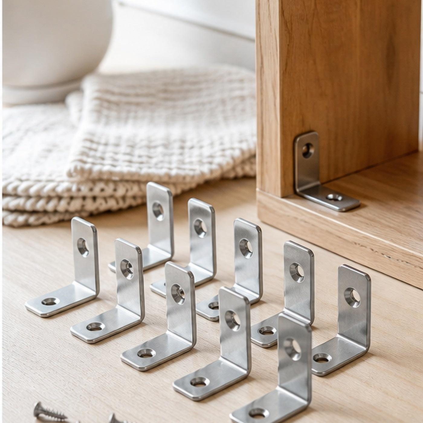 Cozy Haven Stainless Steel Shelf Brackets - 10 Piece Set lifestyle image 3