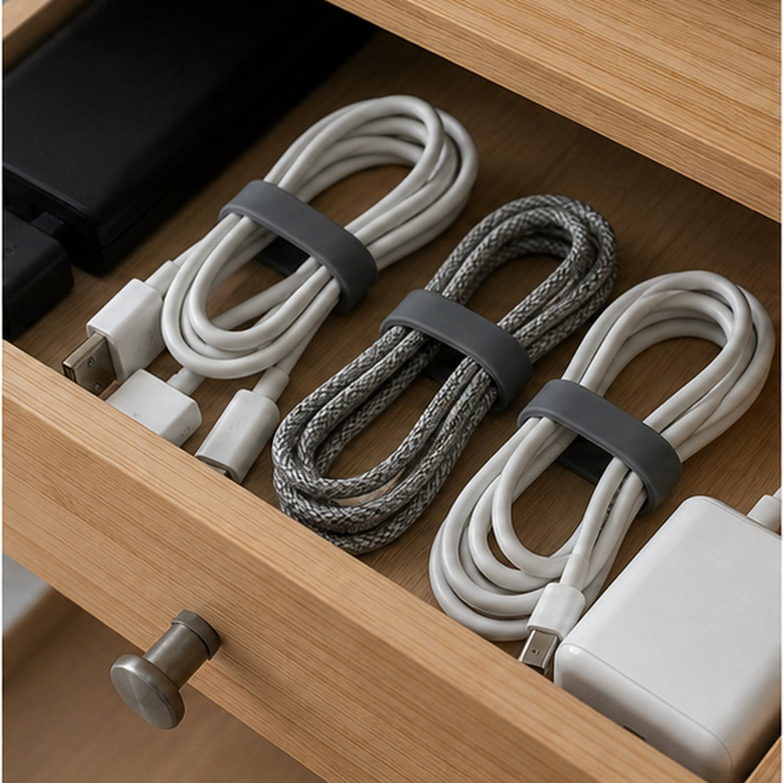 Small Silicone Cable Tie Wraps - 10 Piece Set