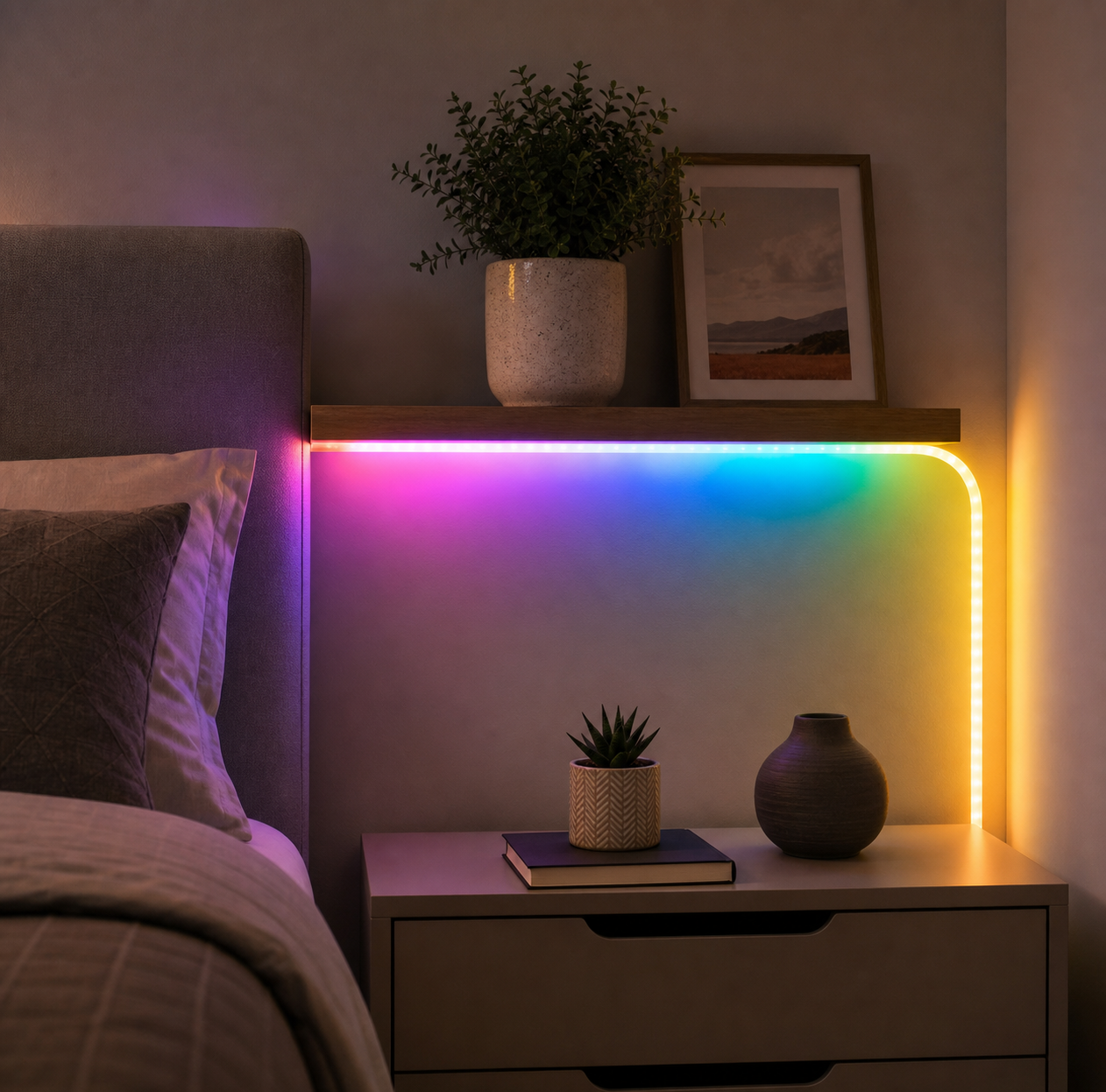 Cozy Haven Smart WiFi RGBIC LED Strip Lights lifestyle image 5 for EU Plug / 2 m; US Plug / 2 m
