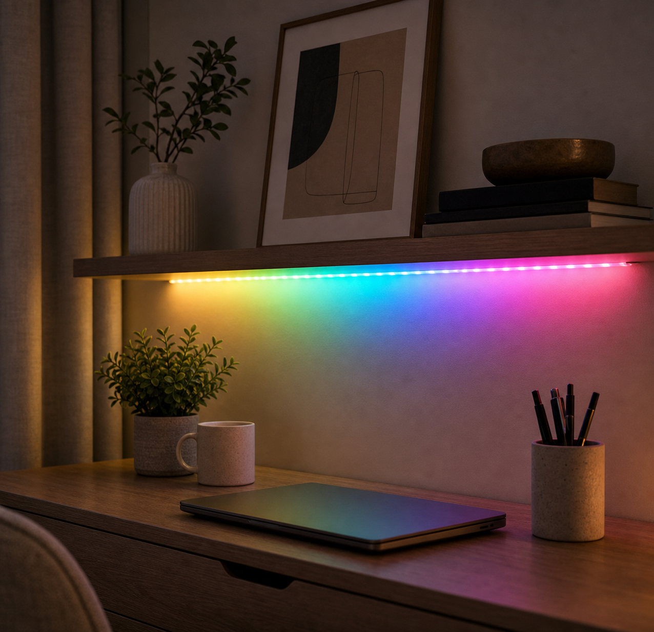 Cozy Haven Smart WiFi RGBIC LED Strip Lights lifestyle image 15 for UK Plug / 2 m