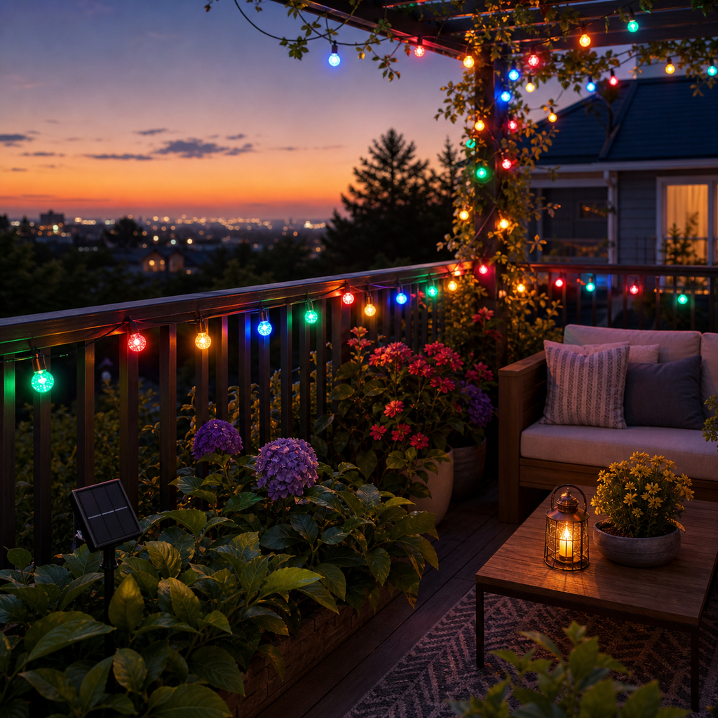 Cozy Haven Waterproof Solar String Lights lifestyle image 2 for Multicolor / 1 Pack; Multicolor / 2 Pack