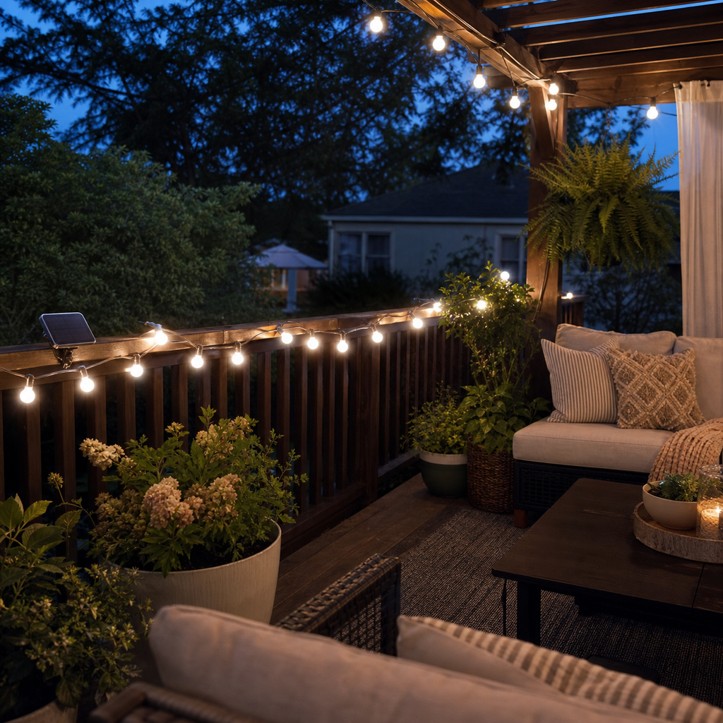 Cozy Haven Waterproof Solar String Lights lifestyle image 1 for White / 1 Pack; Warm White / 1 Pack; White / 2 Pack