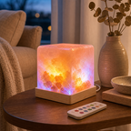 Cozy Haven Square Himalayan Salt Lamp styled lighting view 2