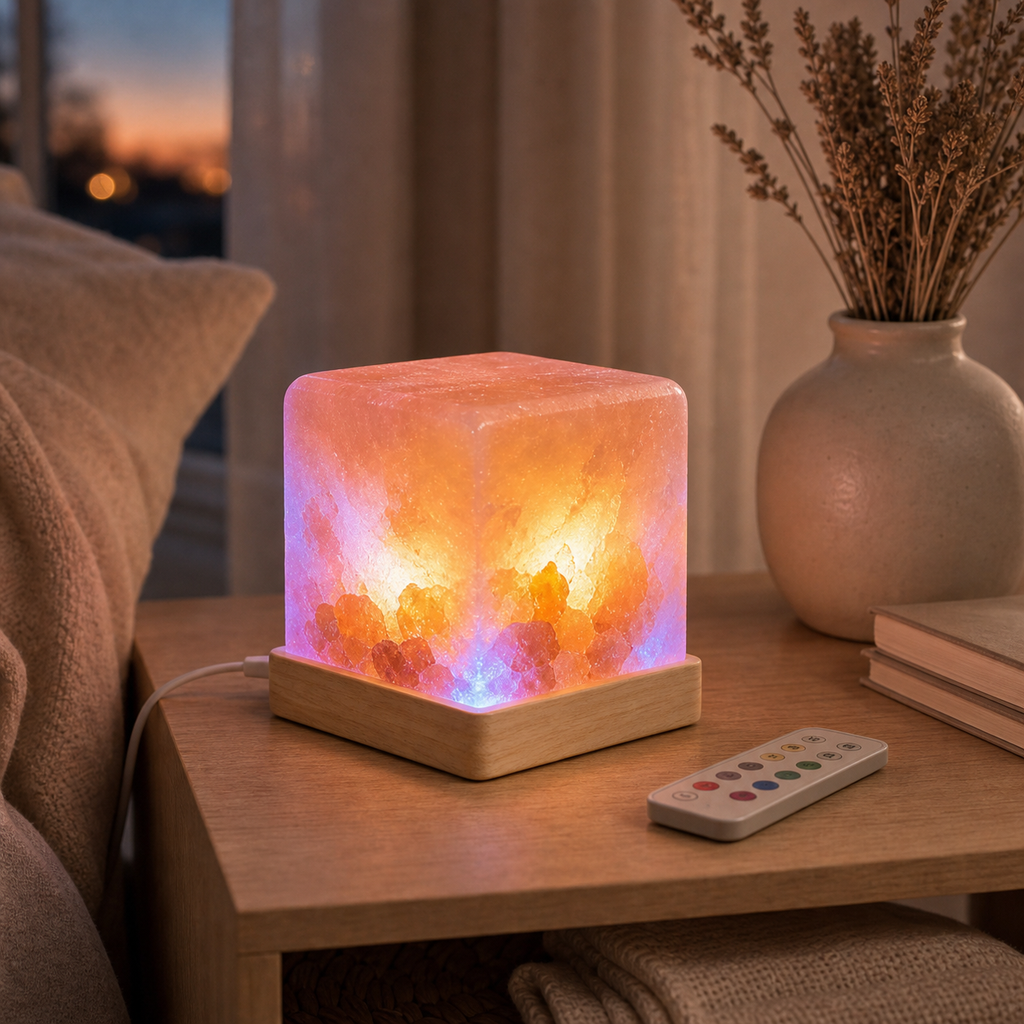 Cozy Haven Square Himalayan Salt Lamp lifestyle image 3