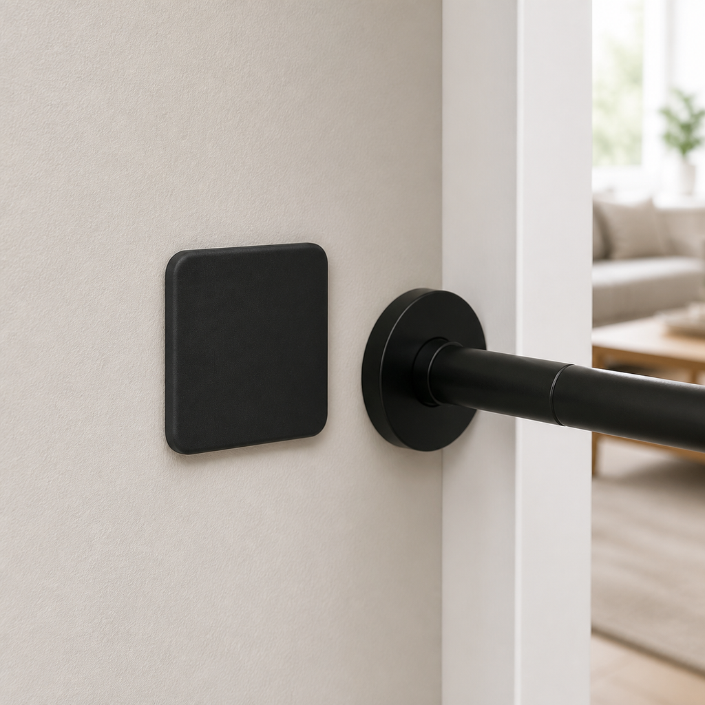 Cozy Haven Silicone Door Handle Wall Protector - Square Black - 4.5 cm lifestyle