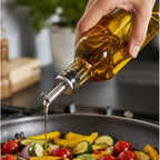 Cozy Haven Stainless Oil Bottle Pourer styled kitchen view 2