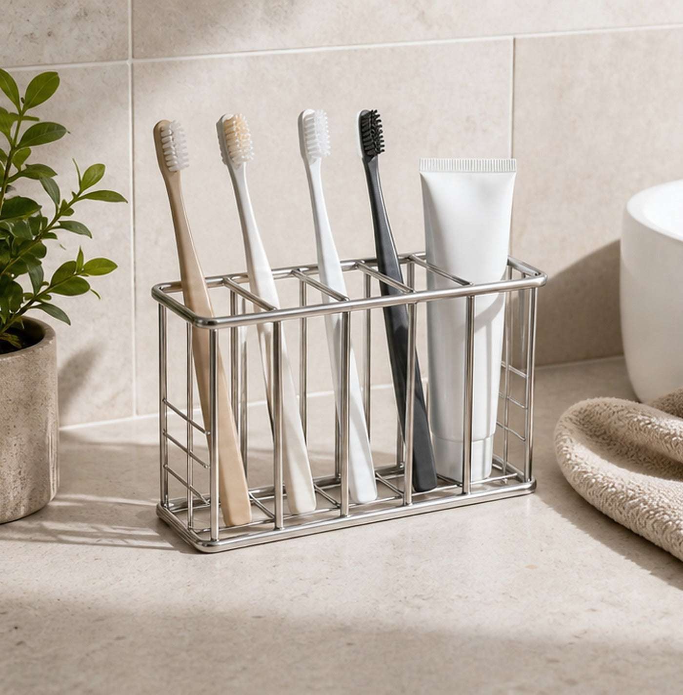 Cozy Haven Stainless Toothbrush Stand lifestyle image 2