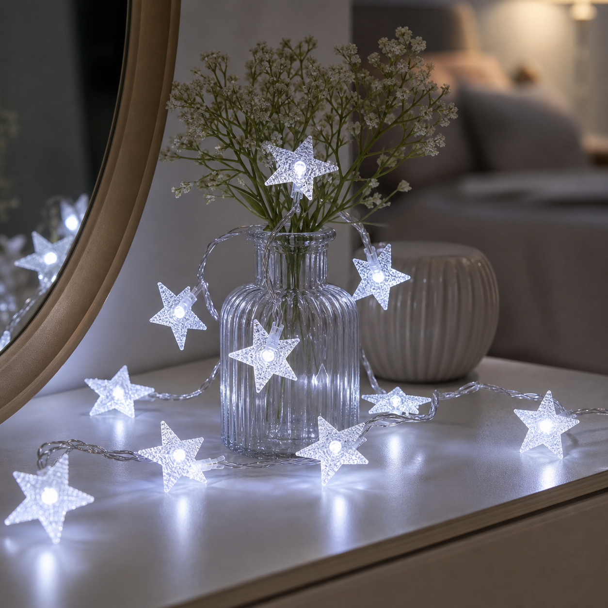 Cozy Haven Star USB Fairy String Lights - 200 LED Color Changing with Remote Control - White / 1.5M