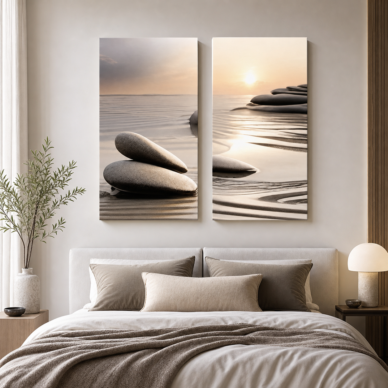 Cozy Haven Stone Textured Canvas Panel Set lifestyle image 1