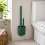 Cozy Haven Style 2 green wall-hanging silicone toilet brush set