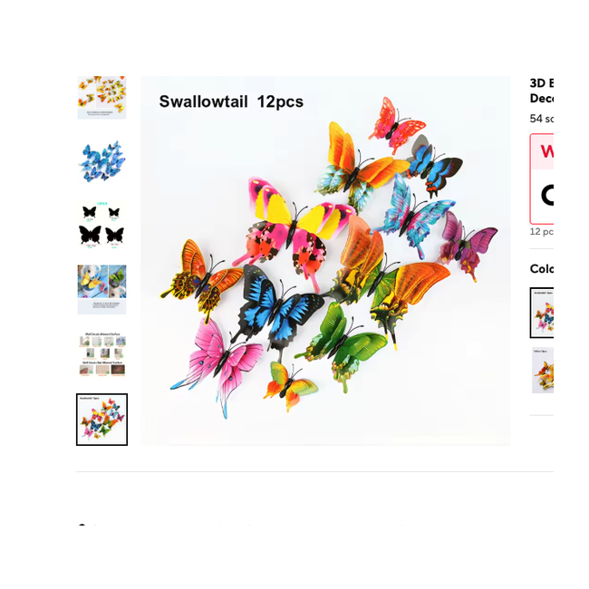 Cozy Haven 3D Butterfly Wall Decal Set - 48 Pack Removable Paper Art Stickers with Magnetic Wings - Bedroom supplier exact visual Swallowtail