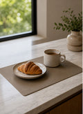 Cozy Haven Taupe Leather-Look Placemat Set lifestyle image 1