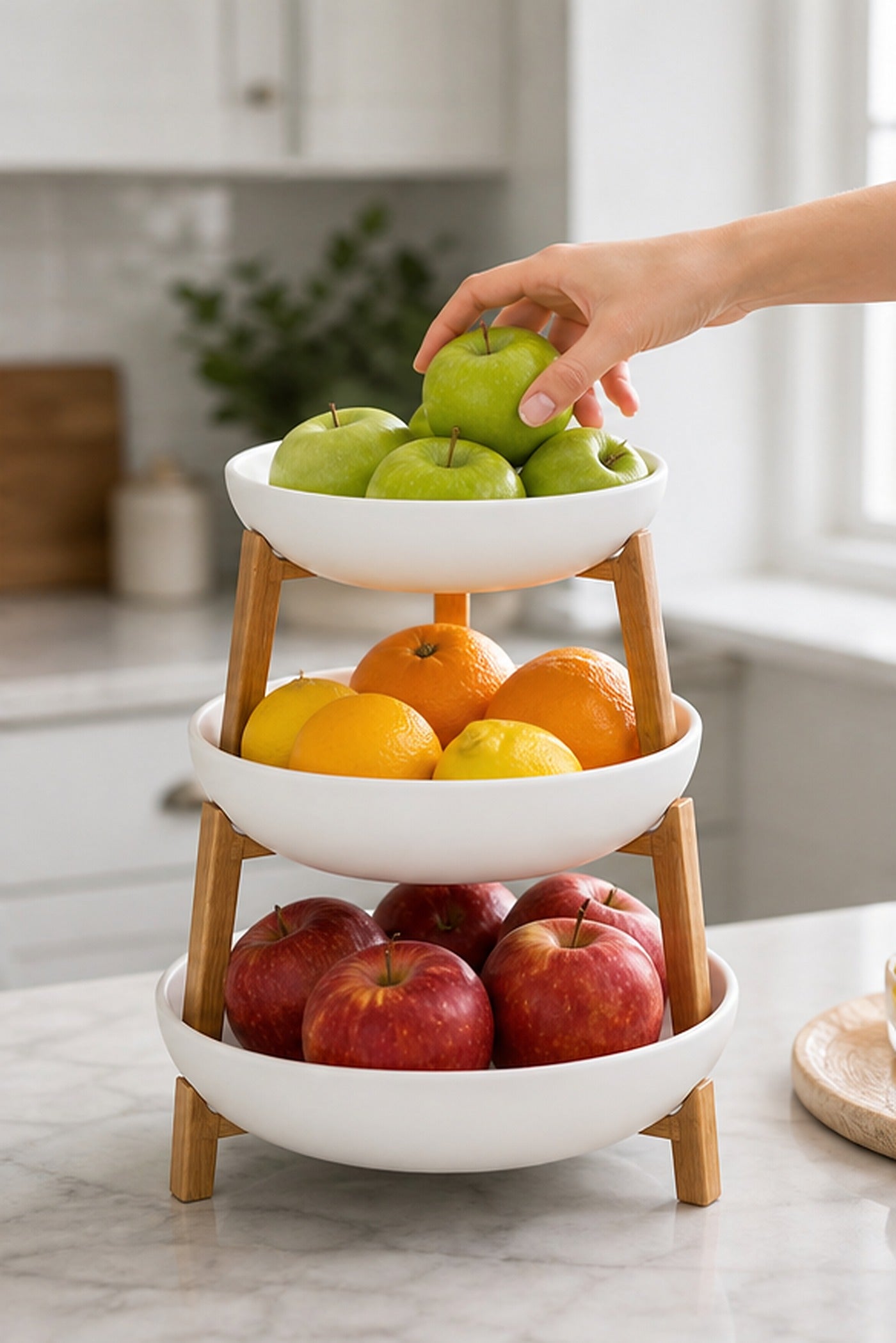 Cozy Haven Three-Tier Countertop Fruit Bowl lifestyle image 2