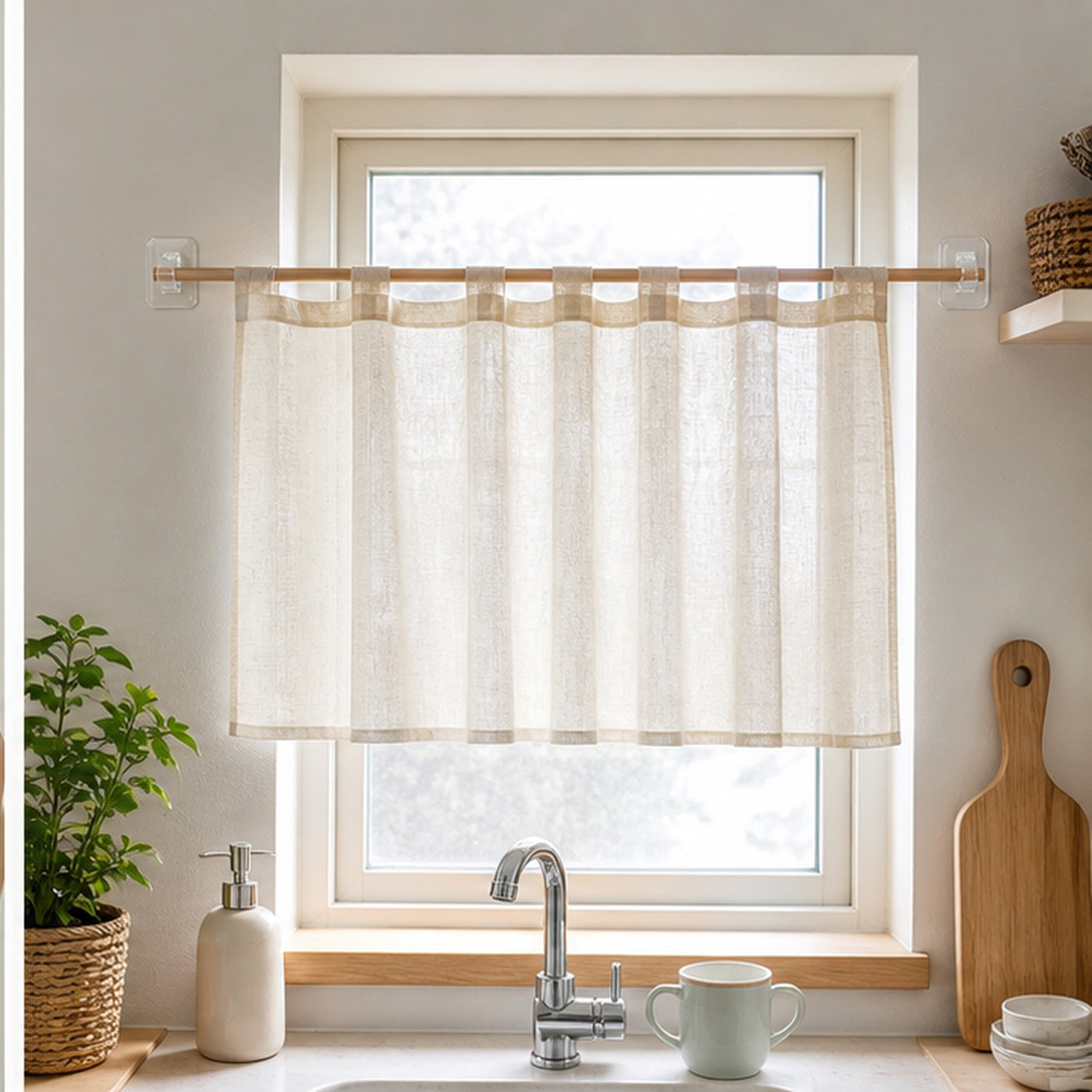 Cozy Haven Clear Adhesive Curtain Rod Holders - 2-Piece Set lifestyle image 3