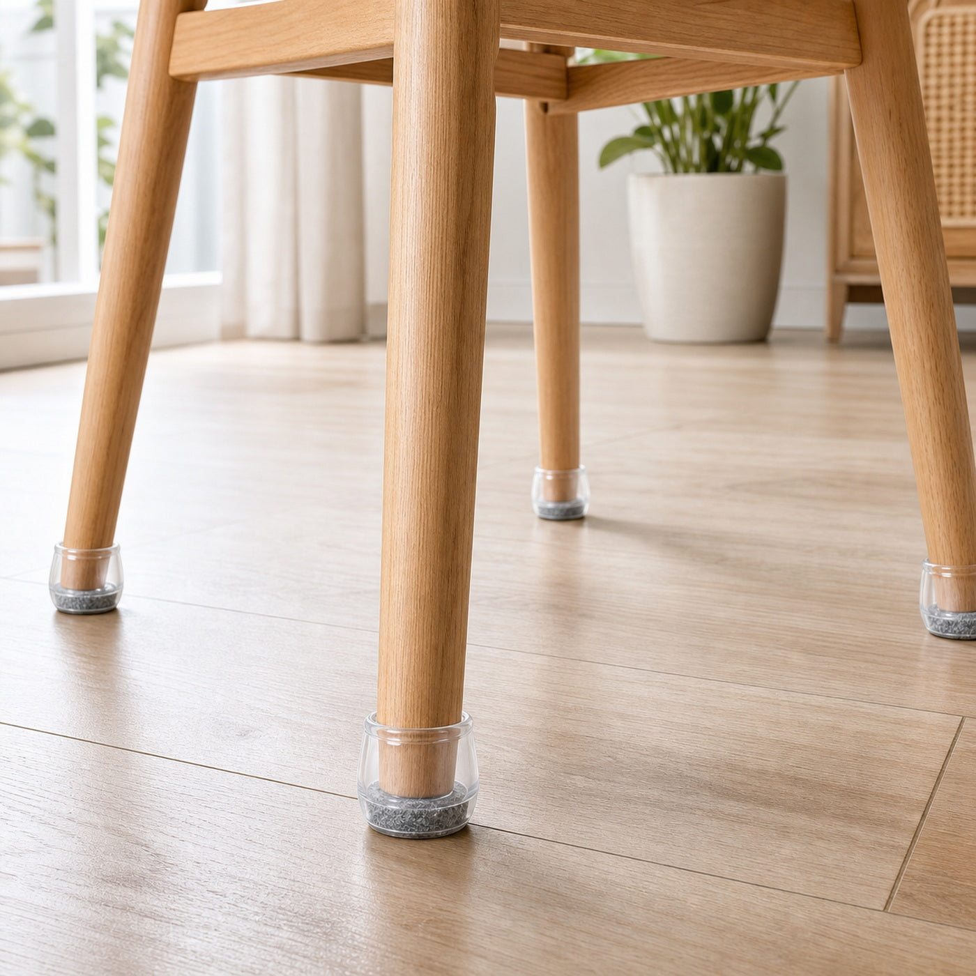 Cozy Haven Transparent Felt Chair Leg Protectors - round 19-25 mm lifestyle