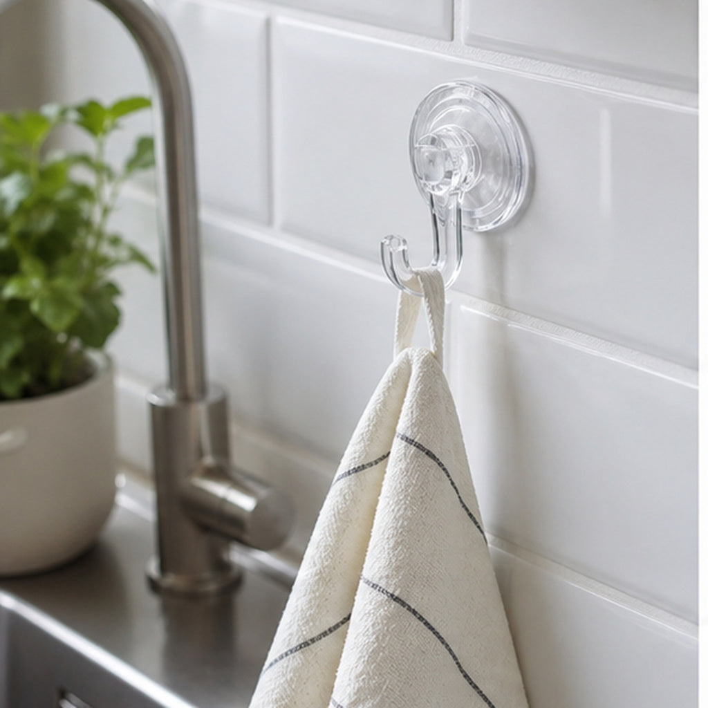 Cozy Haven Transparent Suction Cup Utility Hook - 1 Piece lifestyle image 1