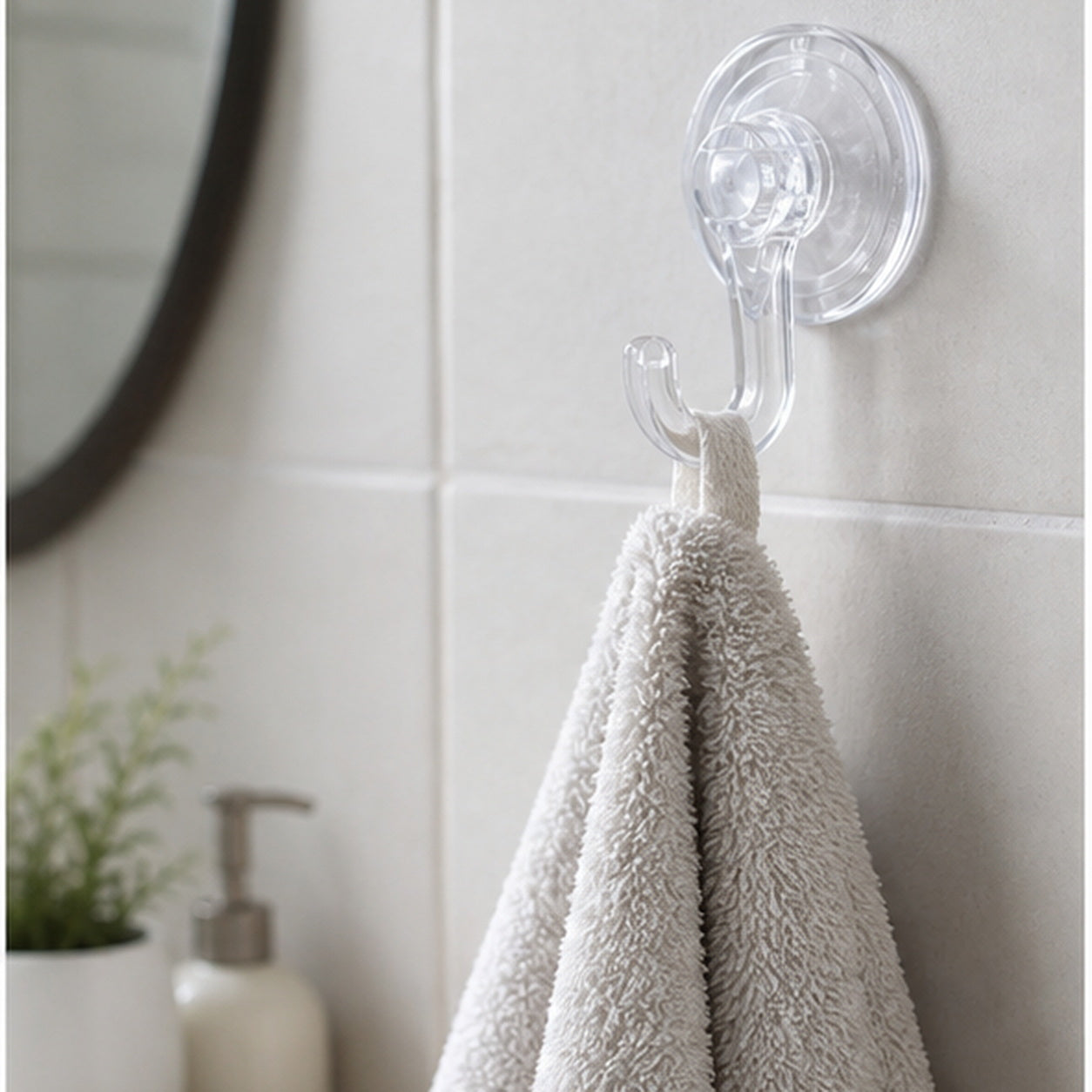 Cozy Haven Transparent Suction Cup Utility Hook - 1 Piece lifestyle image 2