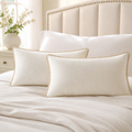 Cozy Haven Gold-Trim Velvet Pillow Covers - 2-Pack - 12 x 20 in (30 x 50 cm) / Cream White - 2 Pack