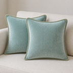 Cozy Haven Gold-Trim Velvet Pillow Covers - 2-Pack - 16 x 16 in (40 x 40 cm) / Mint Green - 2 Pack