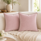 Cozy Haven Gold-Trim Velvet Pillow Covers - 2-Pack - 20 x 20 in (50 x 50 cm) / Blush Pink - 2 Pack