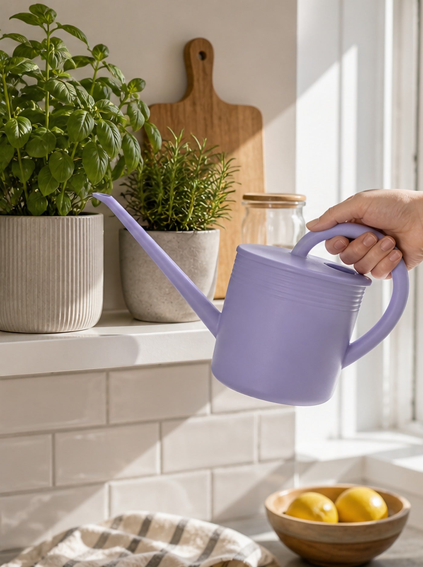 Cozy Haven Violet Indoor Watering Can lifestyle image 3