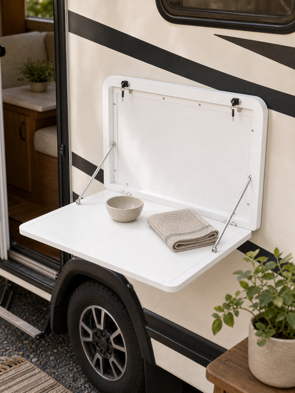Cozy Haven Wall Mount Foldable Balcony Table lifestyle image 2