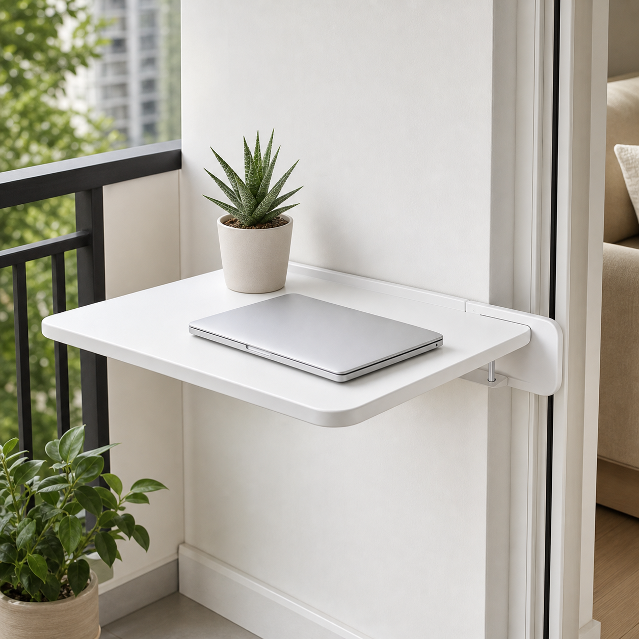Cozy Haven Wall Mount Foldable Balcony Table lifestyle image 4