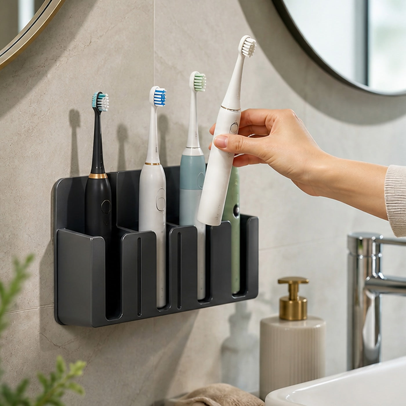 Cozy Haven Wall-Mounted Electric Toothbrush Holder lifestyle image 2