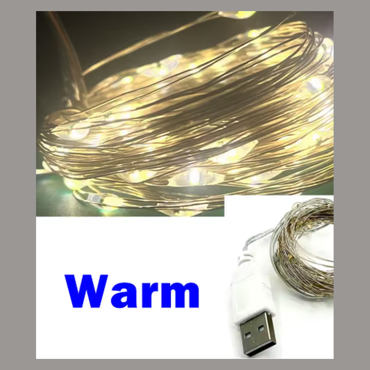 Cozy Haven USB LED String Lights - Waterproof Copper Wire Fairy Lights for Party and Wedding supplier reference Warm White