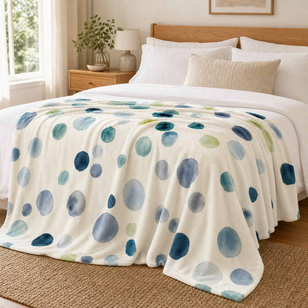 Cozy Haven Watercolor Dot Throw Blanket - 70 x 100 cm / 28 x 39 in, 100 x 130 cm / 39 x 51 in, +5 more