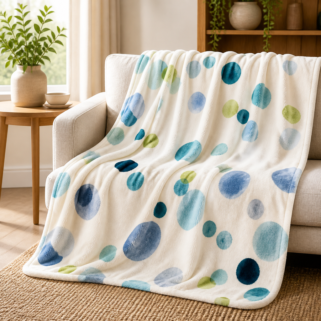 Cozy Haven Watercolor Dot Throw Blanket lifestyle image 2