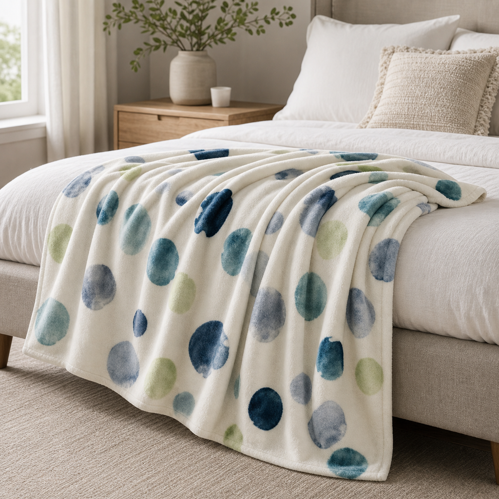 Cozy Haven Watercolor Dot Throw Blanket lifestyle image 4