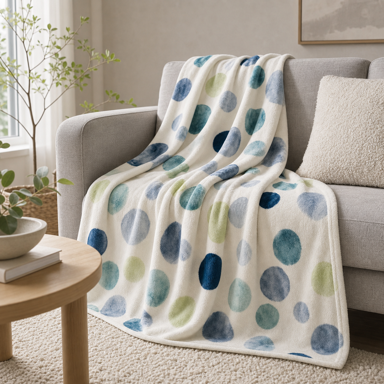 Cozy Haven Watercolor Dot Throw Blanket lifestyle image 5