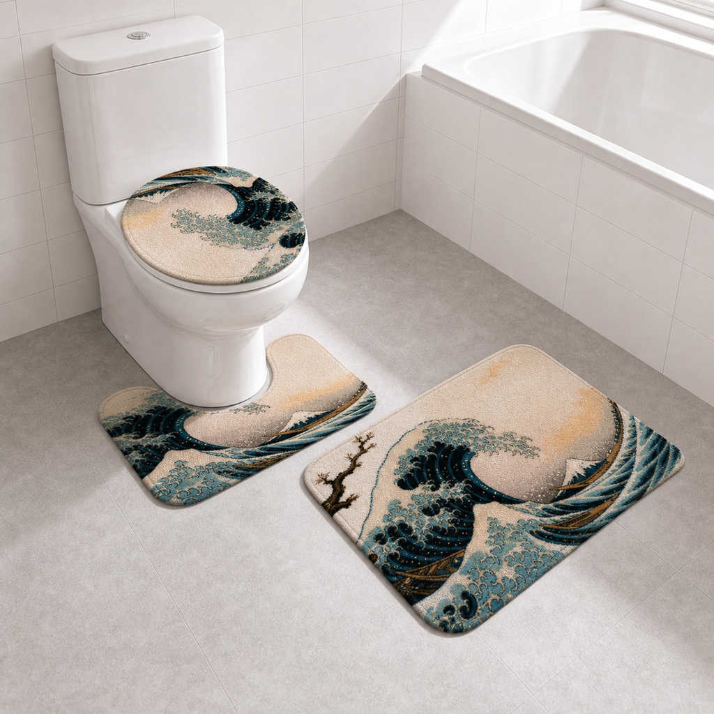 Cozy Haven Wave Quick Dry Bath Mat Set lifestyle image 3