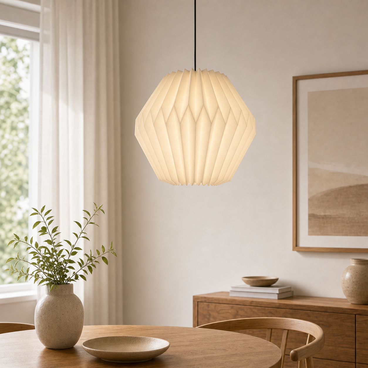 Cozy Haven Wavy Paper Lantern Shade Collection lifestyle image 1
