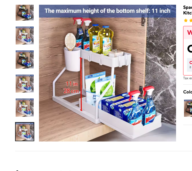 Cozy Haven Pull-Out Cabinet Drawer Organizer - 2 Tier Sliding Kitchen Storage Rack supplier reference White-A