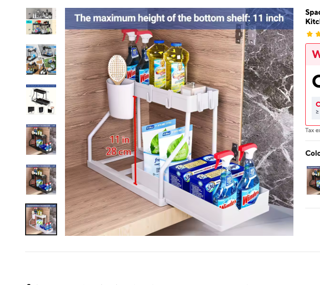 Cozy Haven Pull-Out Cabinet Drawer Organizer - 2 Tier Sliding Kitchen Storage Rack supplier reference White B