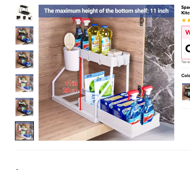 Cozy Haven Pull-Out Cabinet Drawer Organizer - 2 Tier Sliding Kitchen Storage Rack supplier reference White C