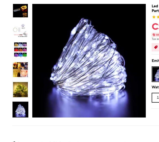 Cozy Haven LED Fairy String Lights 33ft Copper Wire - 100 LED Waterproof Battery Operated Decorative Lights - Bedroom supplier reference White