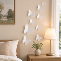 Cozy Haven 12-Piece 3D Butterfly Wall Sticker Set styled wall view 1