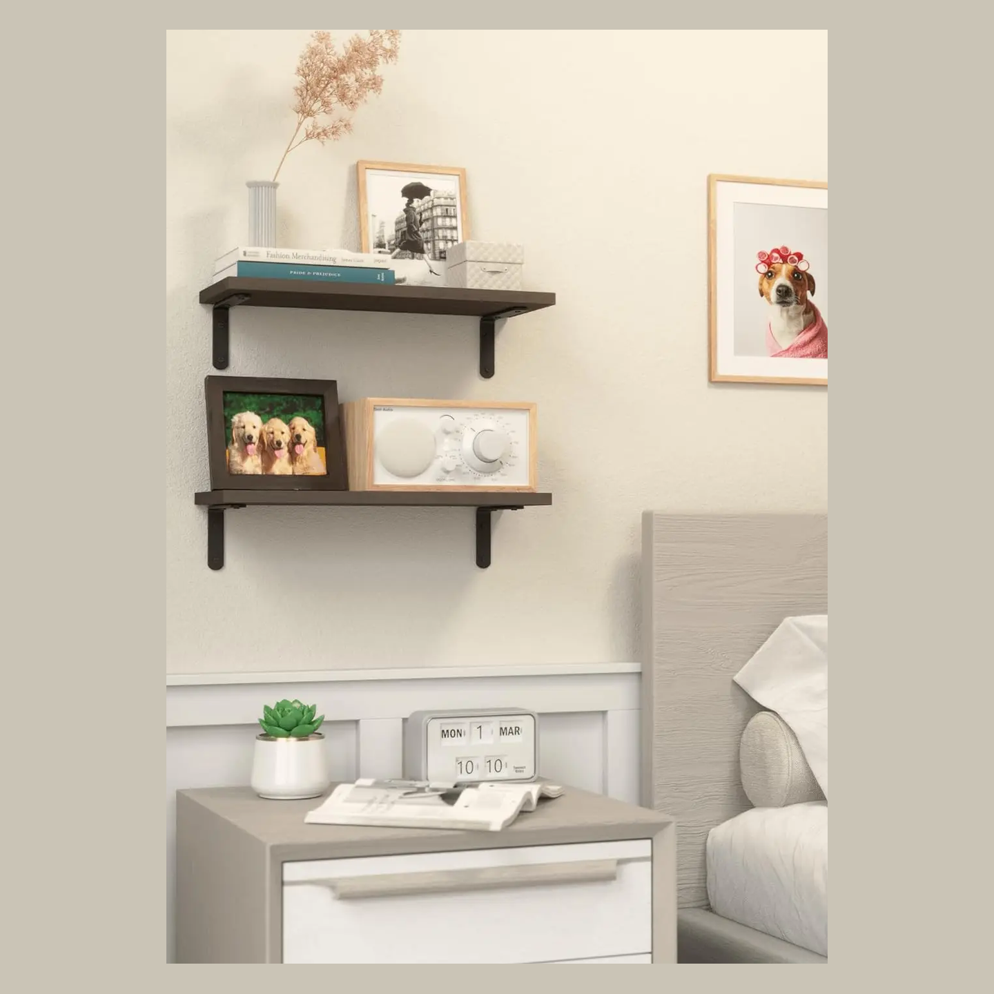 Cozy Haven Wooden Floating Shelves Set - 2 Pack Wall Mounted Storage - Living Room supplier reference WHITE