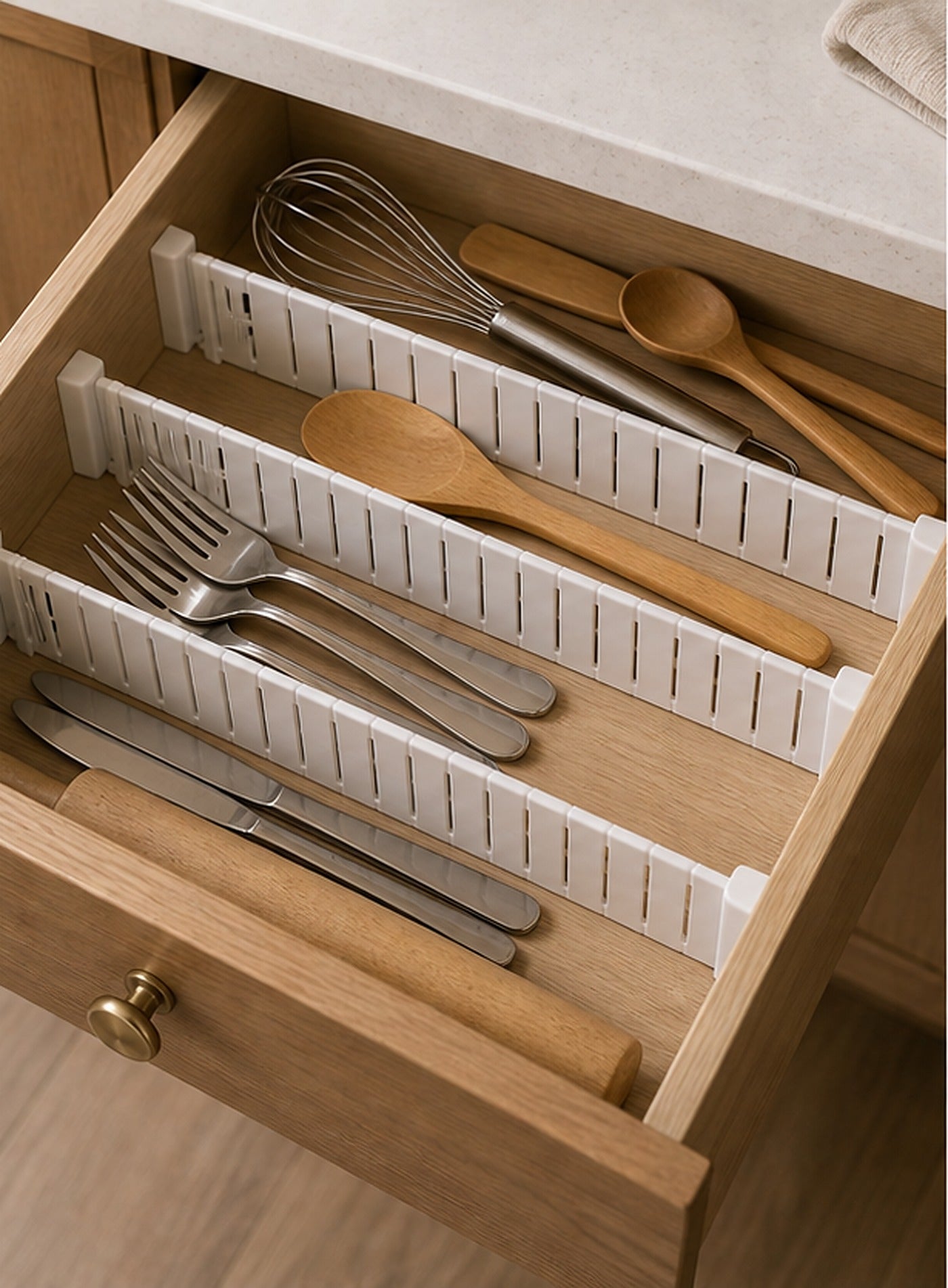 Cozy Haven White Adjustable Drawer Divider Set lifestyle image 1