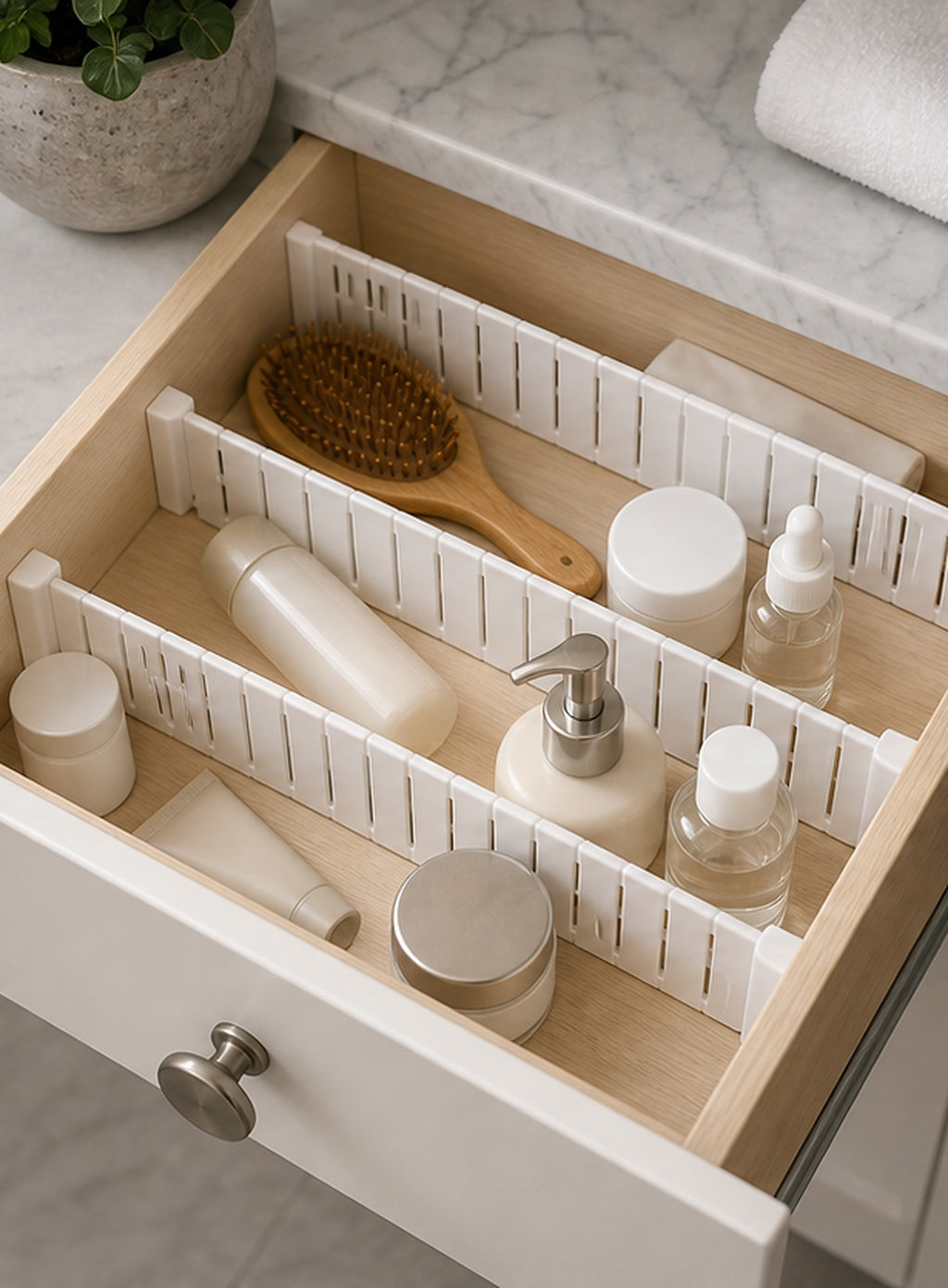 Cozy Haven White Adjustable Drawer Divider Set lifestyle image 2