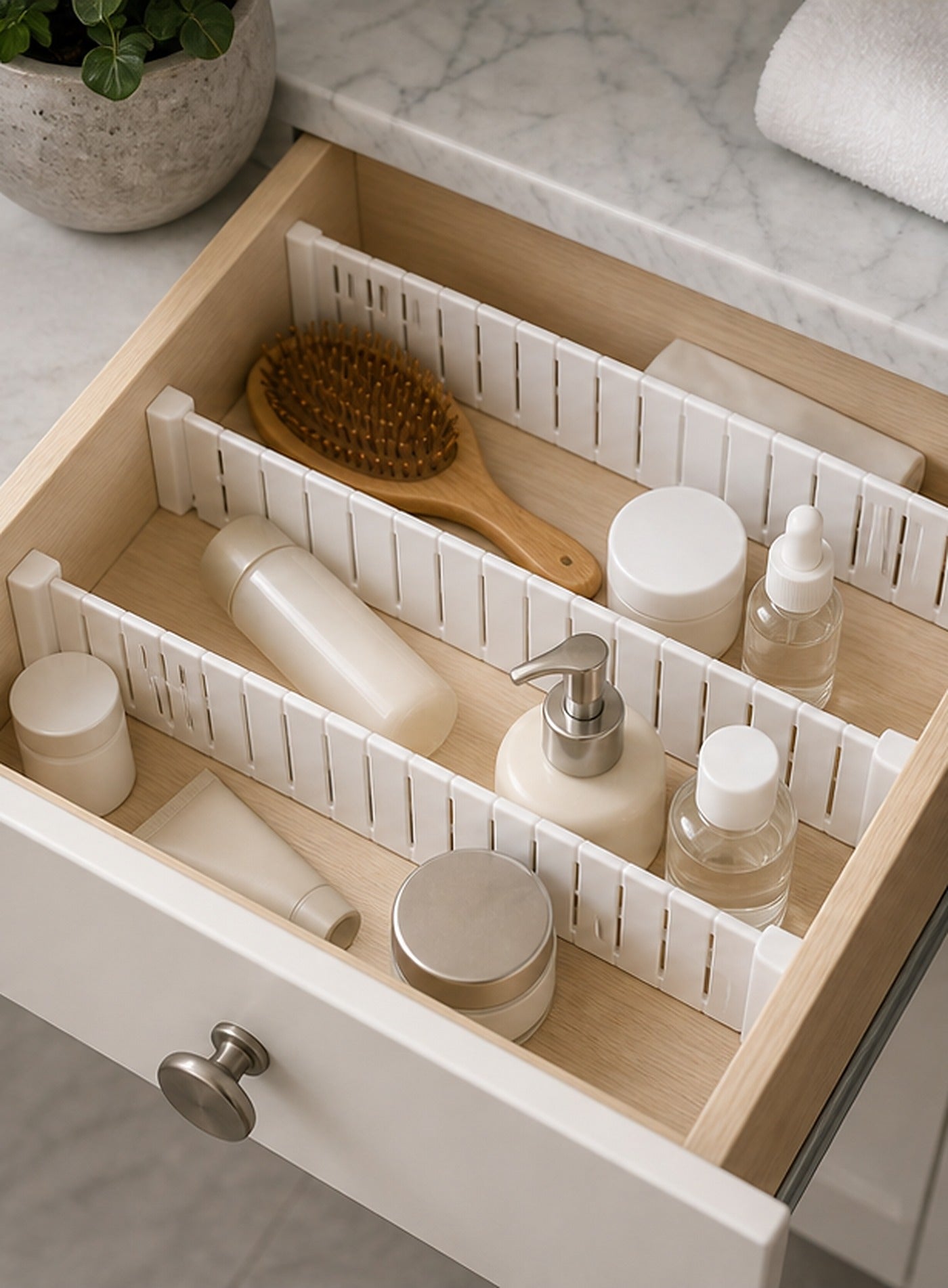 Cozy Haven White Adjustable Drawer Divider Set lifestyle image 2