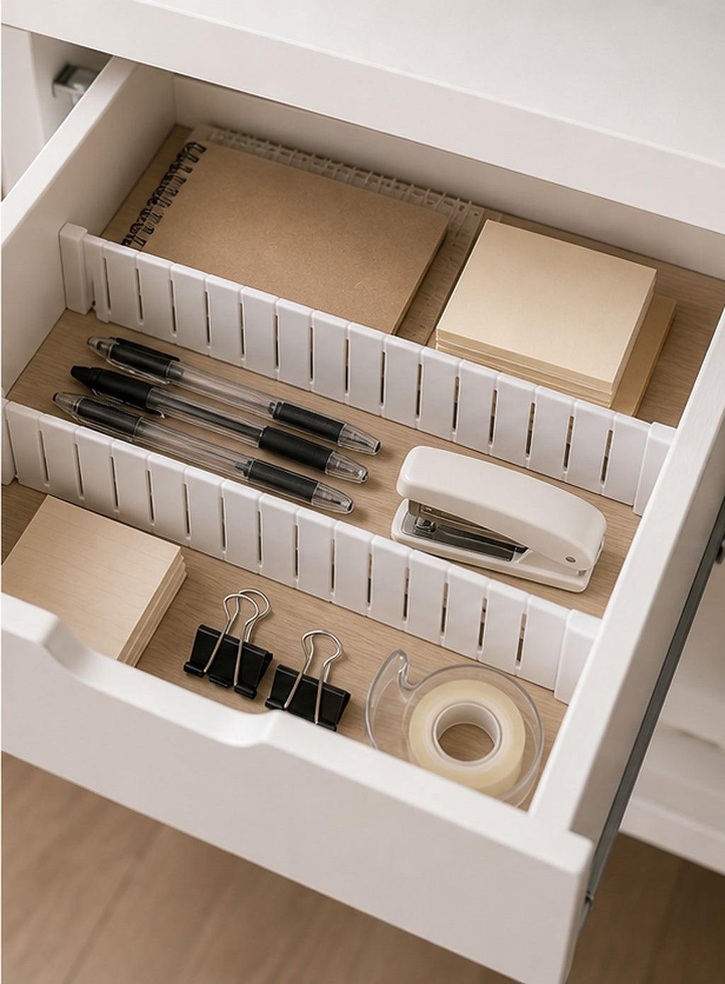Cozy Haven White Adjustable Drawer Divider Set lifestyle image 3