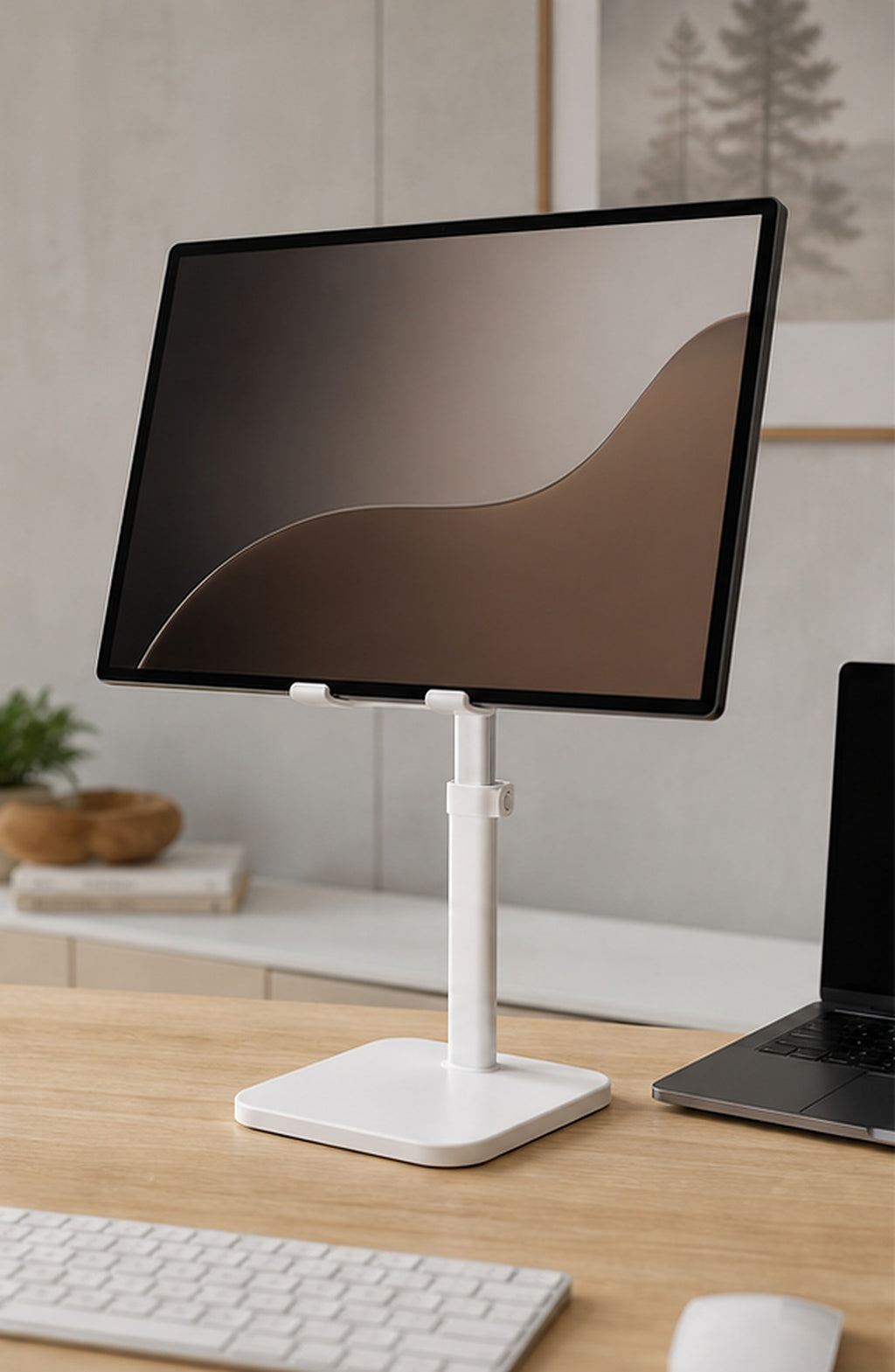 Cozy Haven White Adjustable Tablet Stand lifestyle image 2