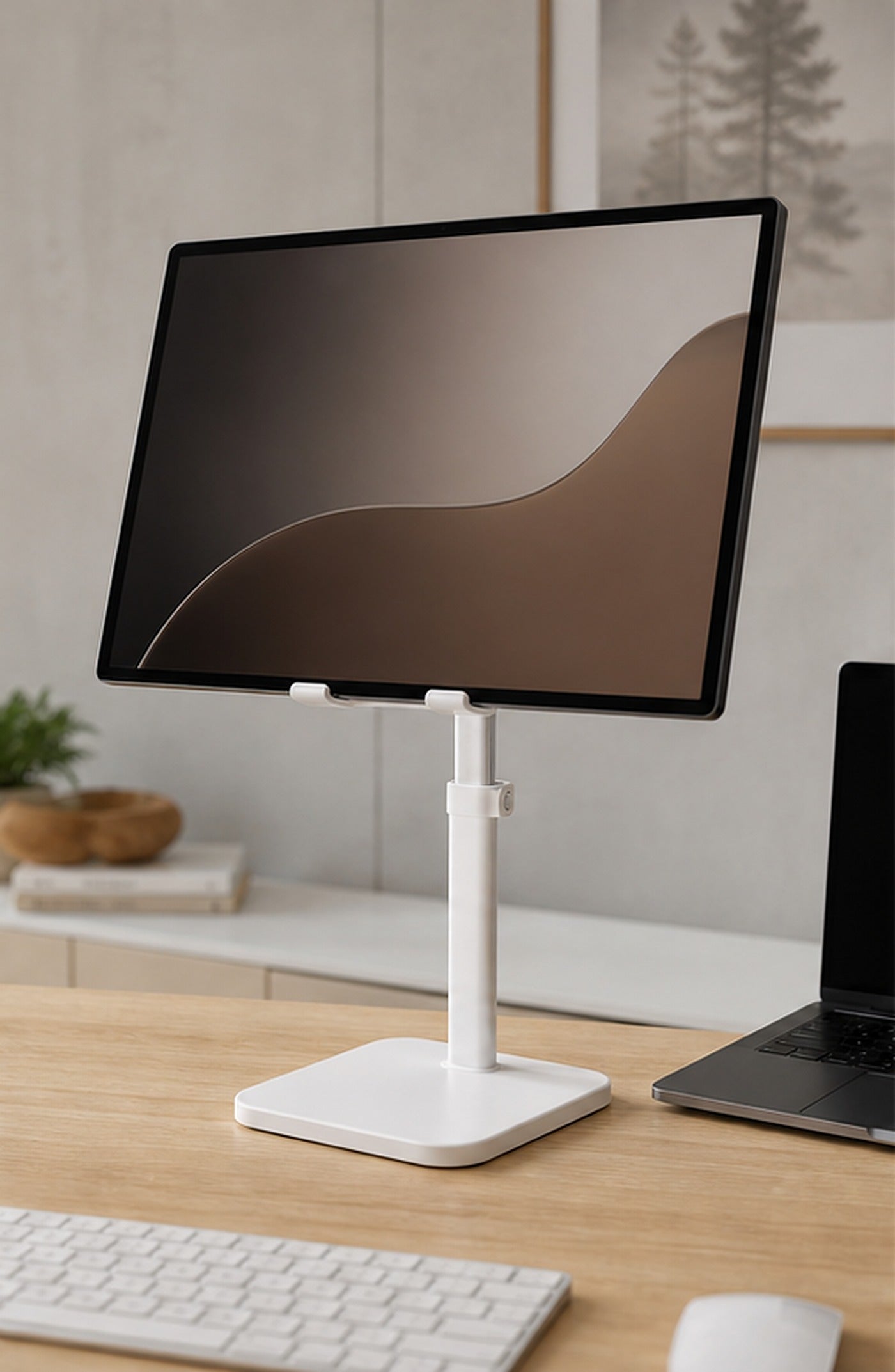 Cozy Haven White Adjustable Tablet Stand lifestyle image 2
