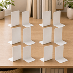 Cozy Haven White Metal Bookends - 6 pair set lifestyle