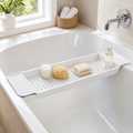 Cozy Haven Adjustable Plastic Bathtub Tray - White